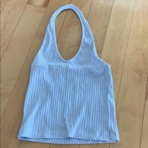 Blue Halter Crop Top